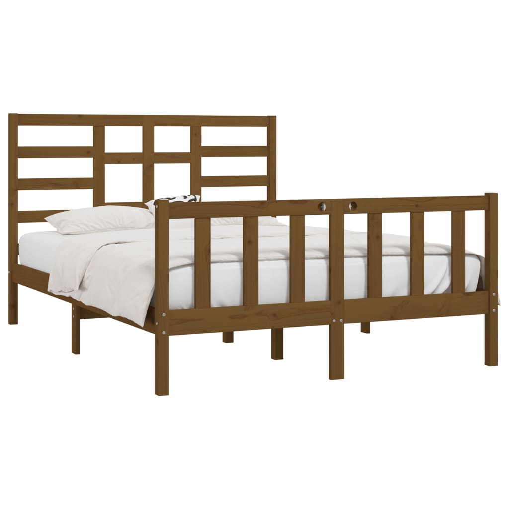 

vidaXL Bedframe massief grenenhout honingbruin 140x200 cm