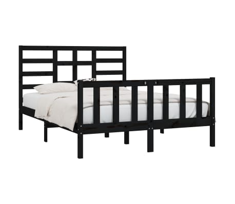 vidaXL R&aacute;m postele čern&yacute; masivn&iacute; dřevo 150 x 200 cm King Size