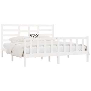 vidaXL Bedframe zonder matras massief grenenhout wit 200x200 cm