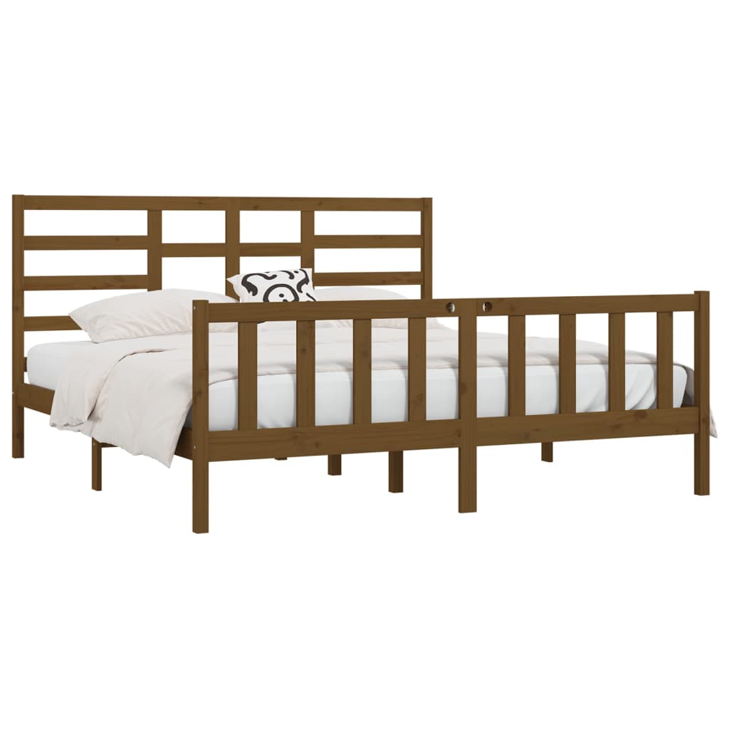 

vidaXL Bedframe massief grenenhout honingbruin 200x200 cm
