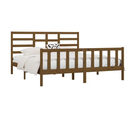 vidaXL Bed Frame without Mattress Honey Brown 200x200 cm Solid Wood Pine