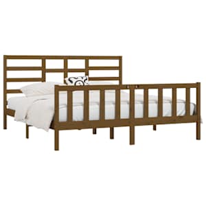vidaXL Bed Frame without Mattress Honey Brown 200x200 cm Solid Wood Pine