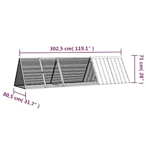 Klec pro králíky antracitová 302,5 x 80,5 x 71 cm pozinkovaná ocel - obrázek 6