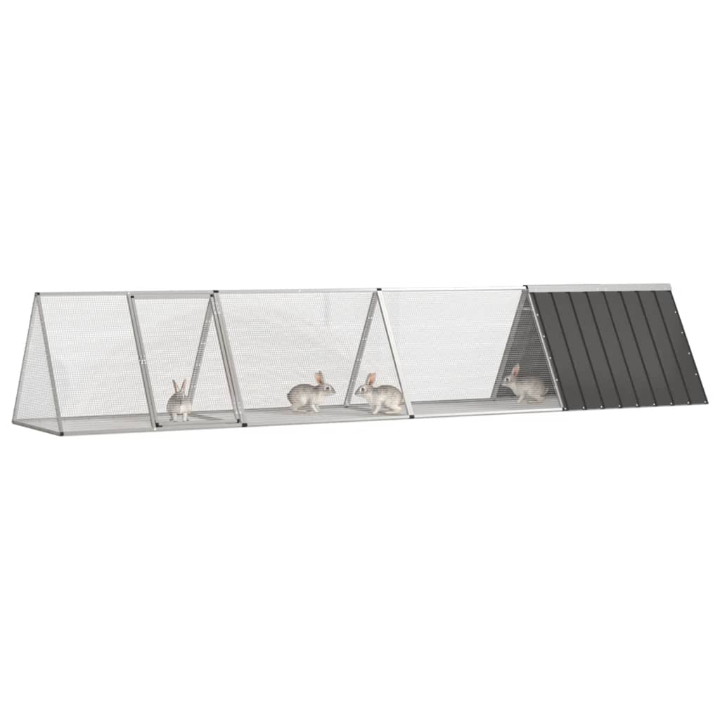 Vidaxl Cusca Pentru Iepuri, Antracit 403,5x80,5x71 Cm Otel Galvanizat