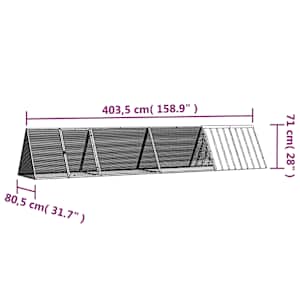 Klec pro králíky antracitová 403,5x80,5x71 cm pozinkovaná ocel - obrázek 6
