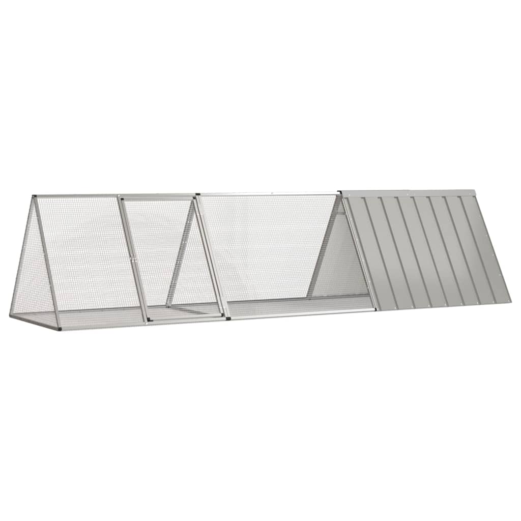 VidaXL Cage Pour Lapin Gris 302,5x80,5x71 Cm Acier Galvanisé