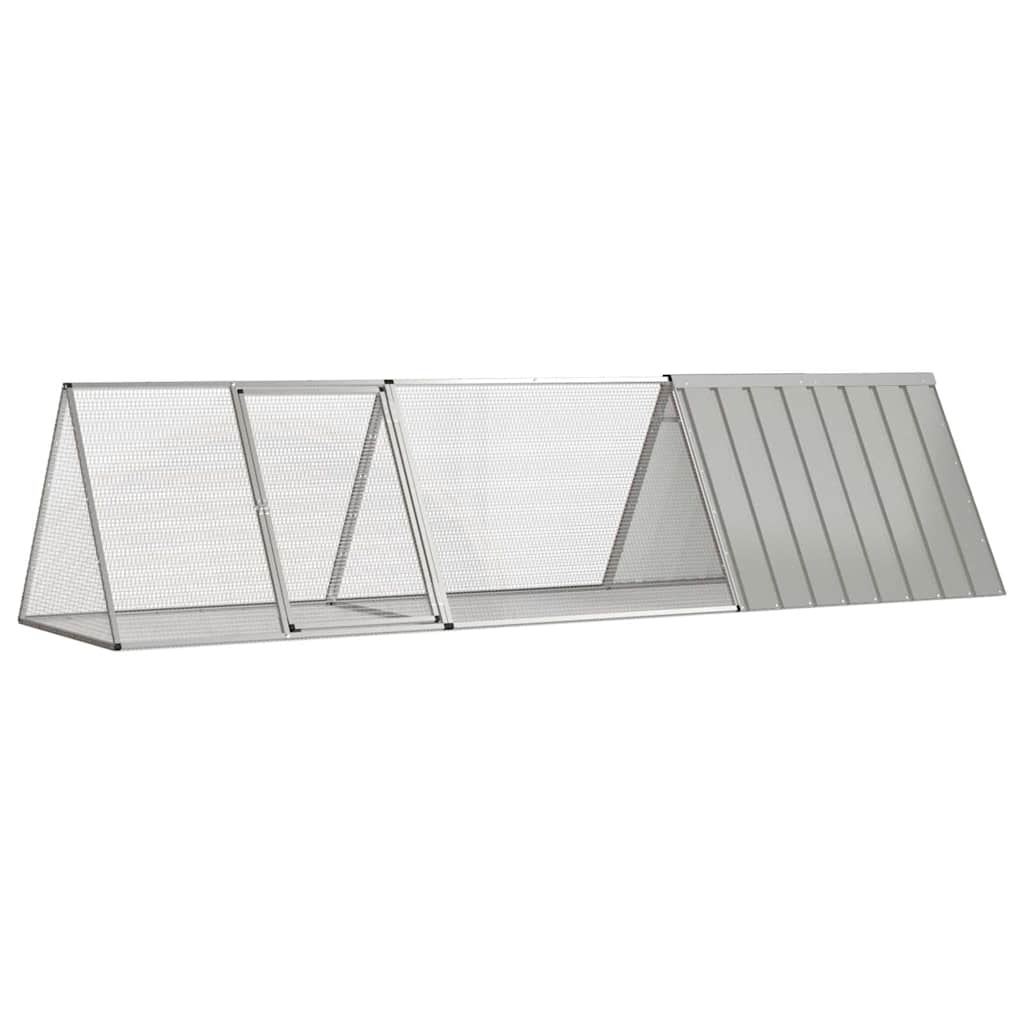 vidaXL Klec pro králíky šedá 302,5 x 80,5 x 71 cm pozinkovaná ocel