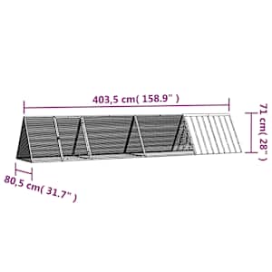 Klec pro králíky šedá 403,5 x 80,5 x 71 cm pozinkovaná ocel - obrázek 6