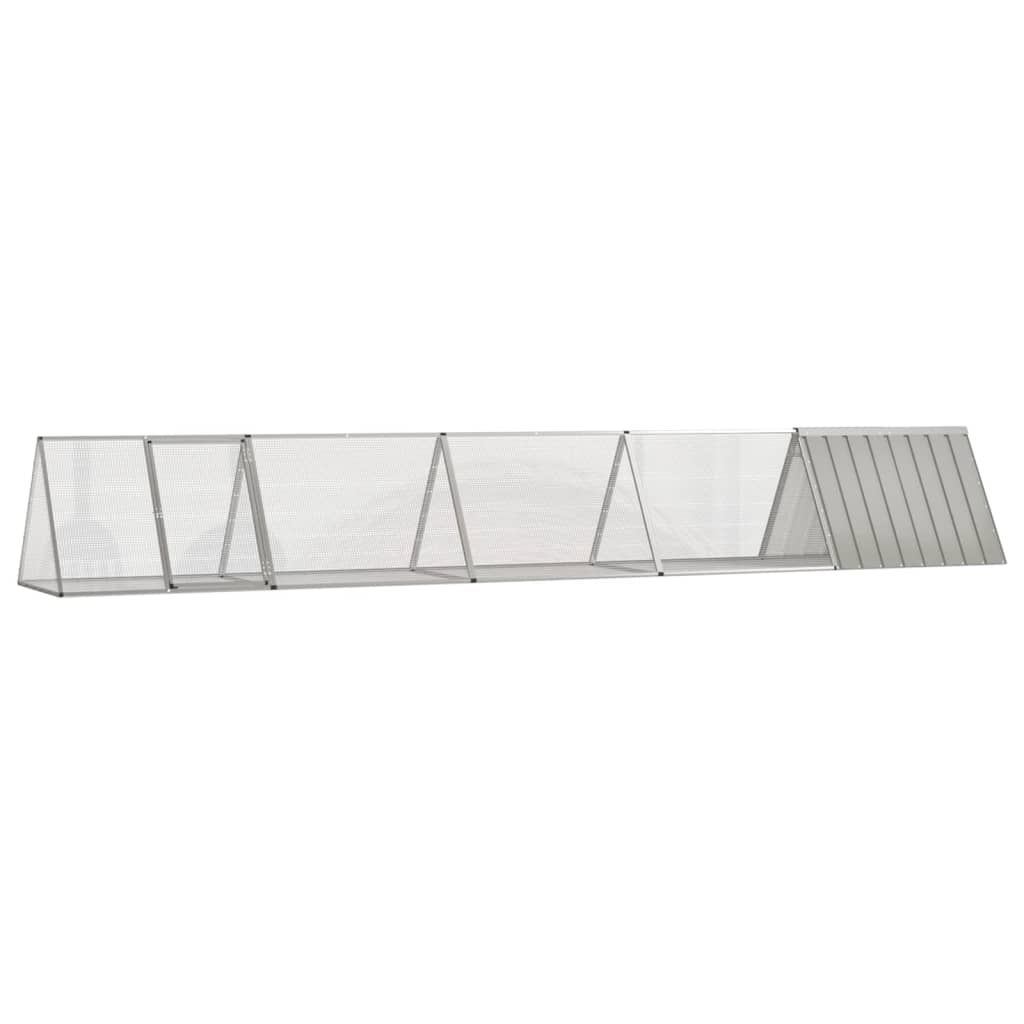 vidaXL Klec pro králíky šedá 504,5x80,5x71 cm pozinkovaná ocel
