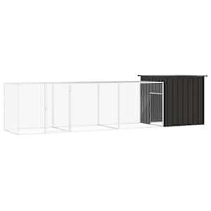 Klec pro kuřata antracitová 400 x 91 x 100 cm pozinkovaná ocel - obrázek 1