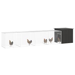 Klec pro kuřata antracitová 500 x 91 x 100 cm pozinkovaná ocel - obrázek 2