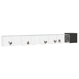 Klec pro kuřata antracitová 800 x 91 x 100 cm pozinkovaná ocel - obrázek 2