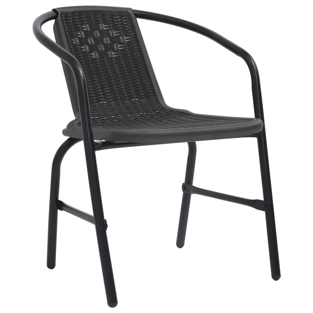 Zahradní židle 8 ks plastový ratan a ocel 110 kg