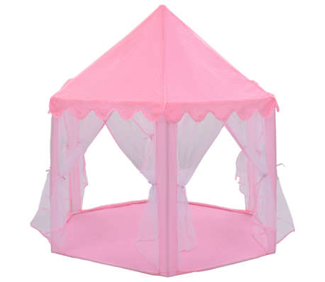 vidaXL Tente de jeu princesse avec 250 balles Rose 133x140 cm