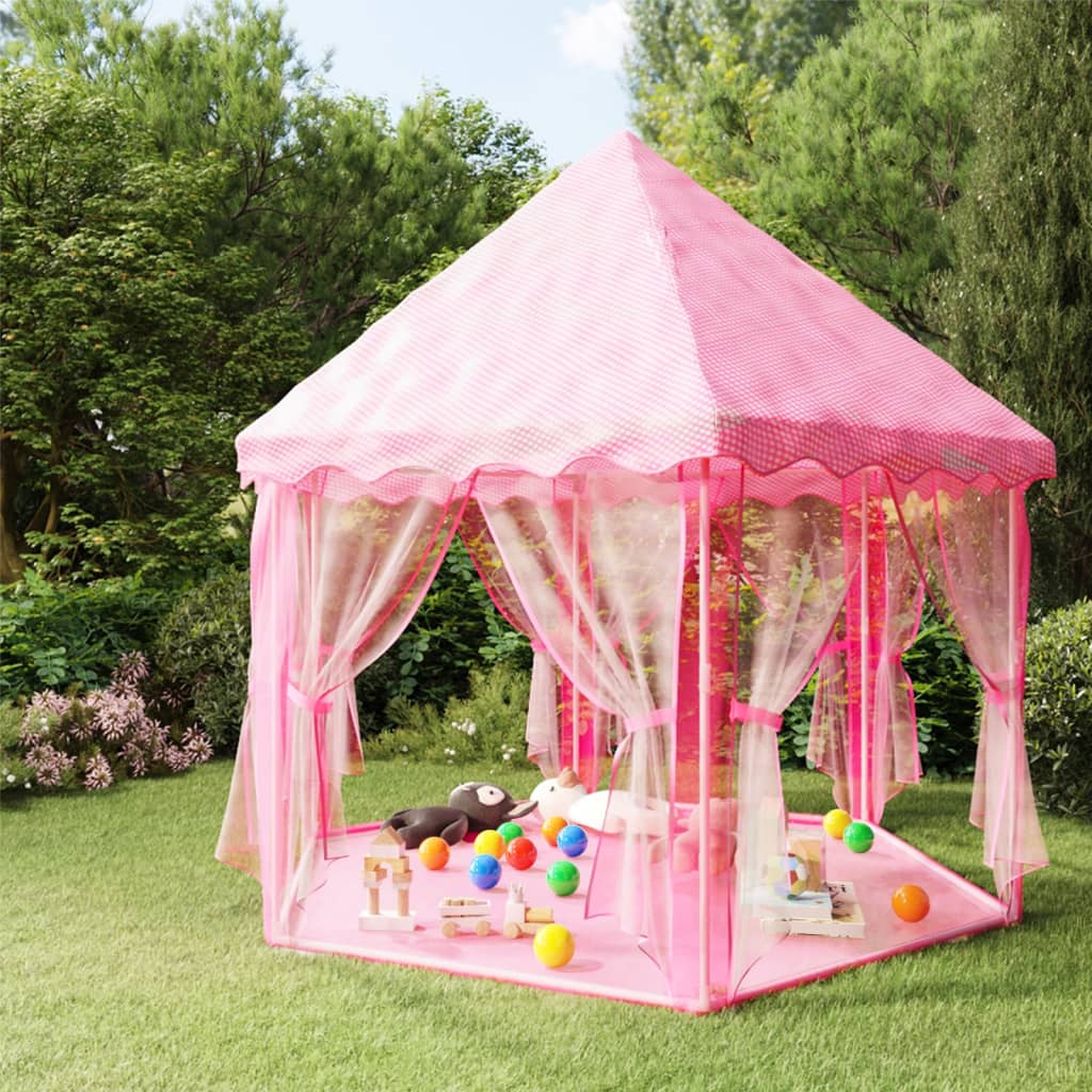 vidaXL Prinzessin-Spielzelt mit 250 Bällen Rosa 133x140 cm