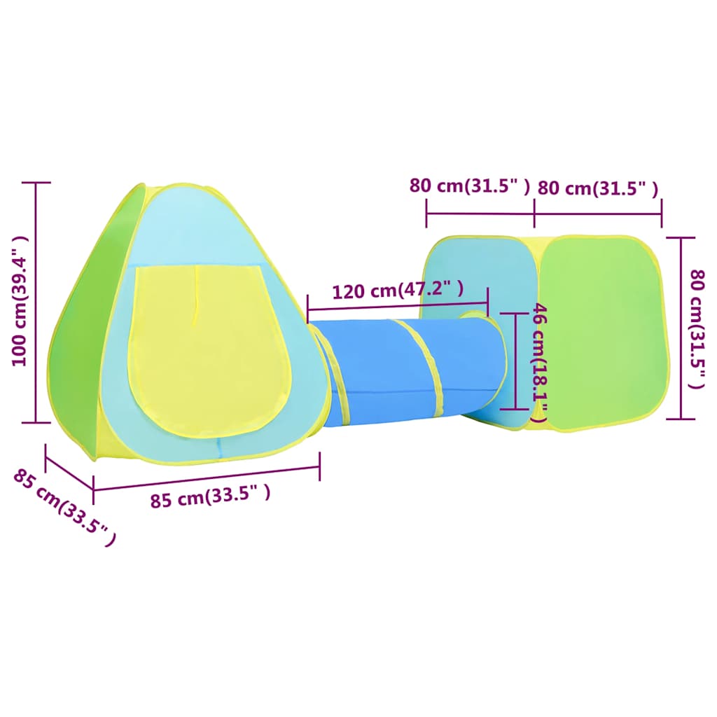 Children Play Tent With 350 Balls Multicolour VidaXL 21 width=274