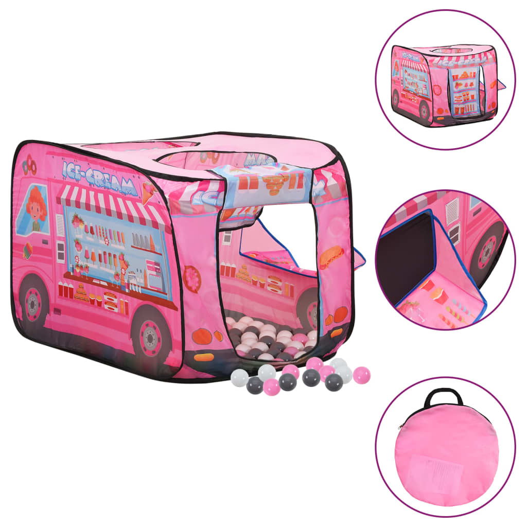 vidaXL Cort de joacă pentru copii cu 250 bile, roz, 70x112x70 cm