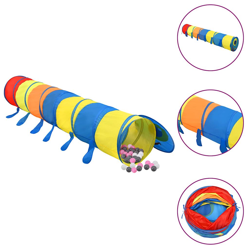 vidaXL Spieltunnel mit 250 Bällen Mehrfarbig 245 cm Polyester