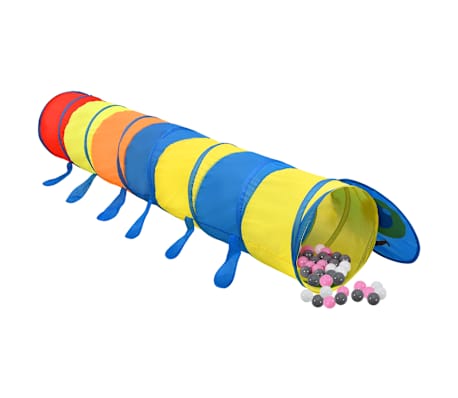 vidaXL Spieltunnel mit 250 B&auml;llen Mehrfarbig 245 cm Polyester