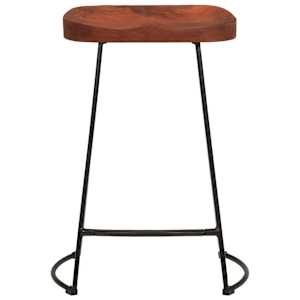 Barski stol Gavin 2 kosa 45x40x63 cm trden mangov les - slika 4