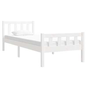 vidaXL Cadre de lit sans matelas blanc bois massif