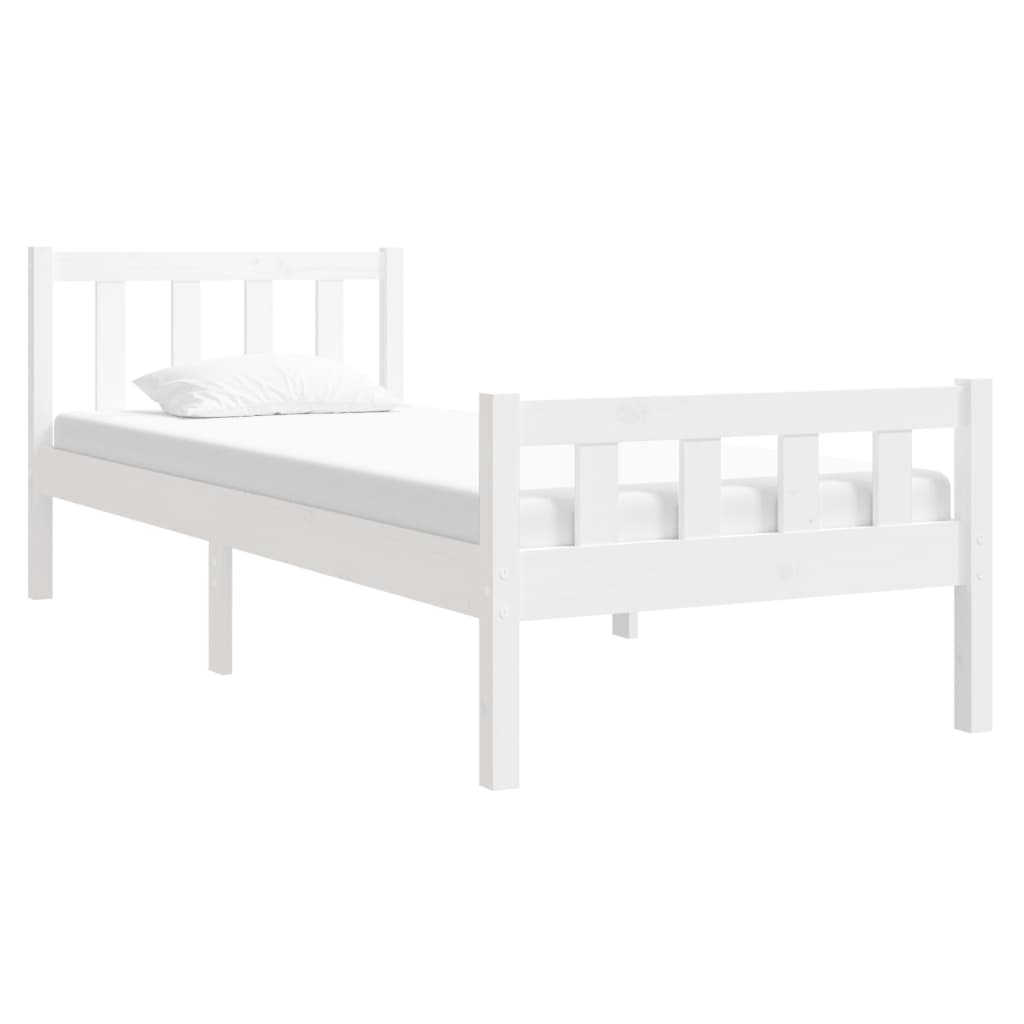 

vidaXL Bedframe massief hout wit 90x190 cm 3FT Single