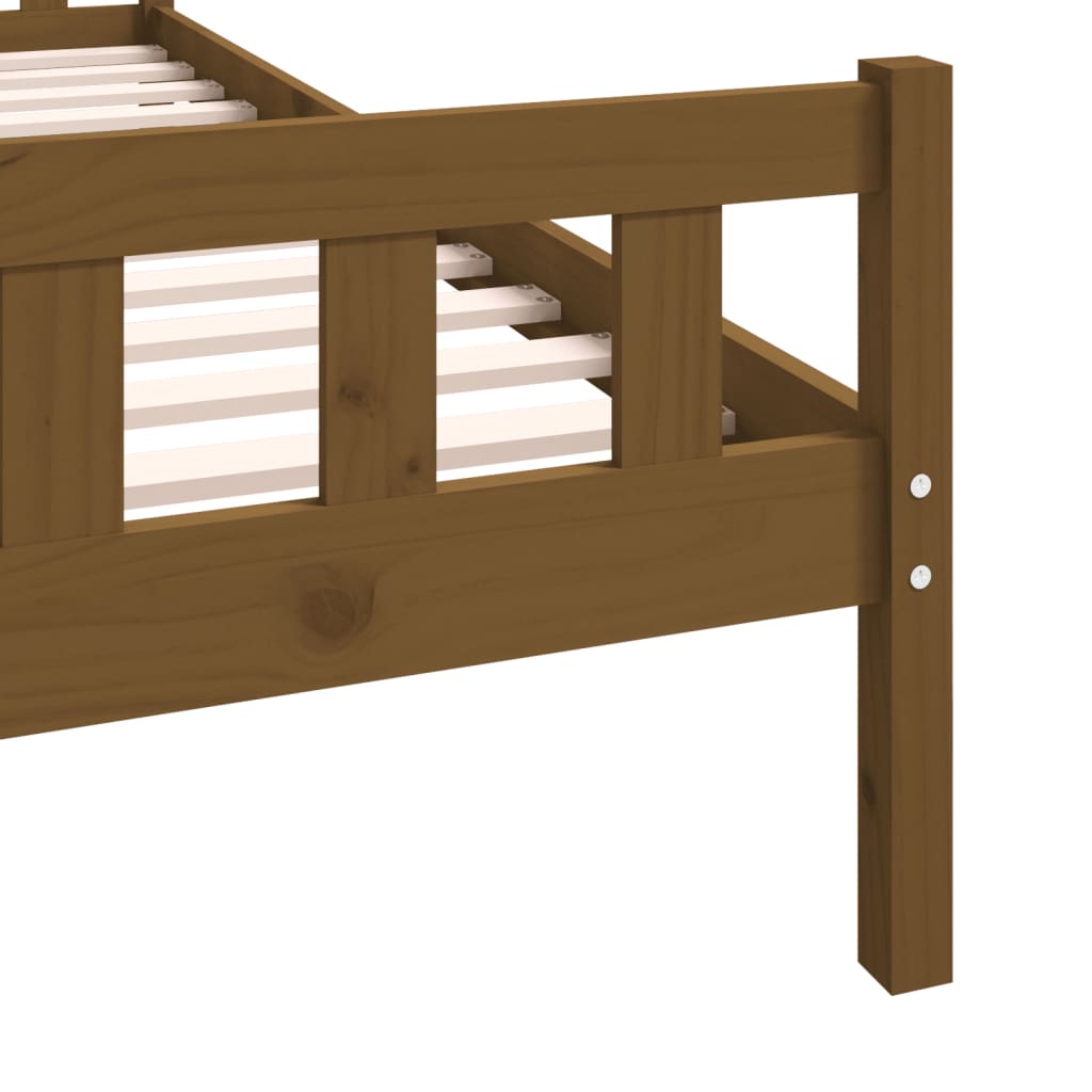 Cadru de pat single, maro miere, 90x190 cm, lemn masiv