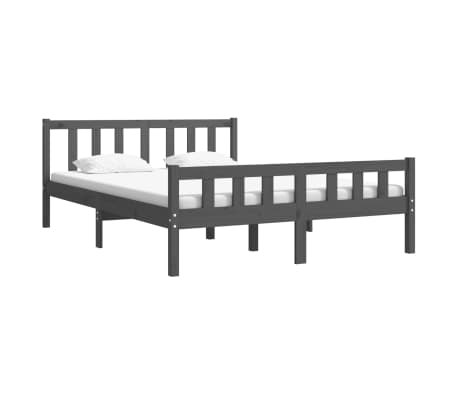 vidaXL Bedframe massief hout grijs 140x190 cm