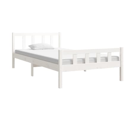 vidaXL Cadre de lit blanc bois massif 100x200 cm
