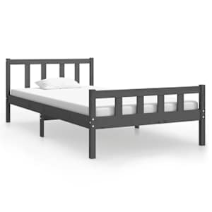 Rám postele šedý masivní dřevo 100 x 200 cm - obrázek 2