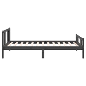 Rám postele šedý masivní dřevo 100 x 200 cm - obrázek 6