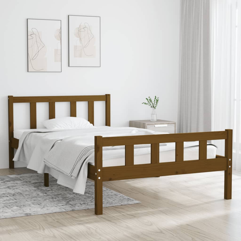 vida XL Massivholzbett Honigbraun 100x 200 cm
