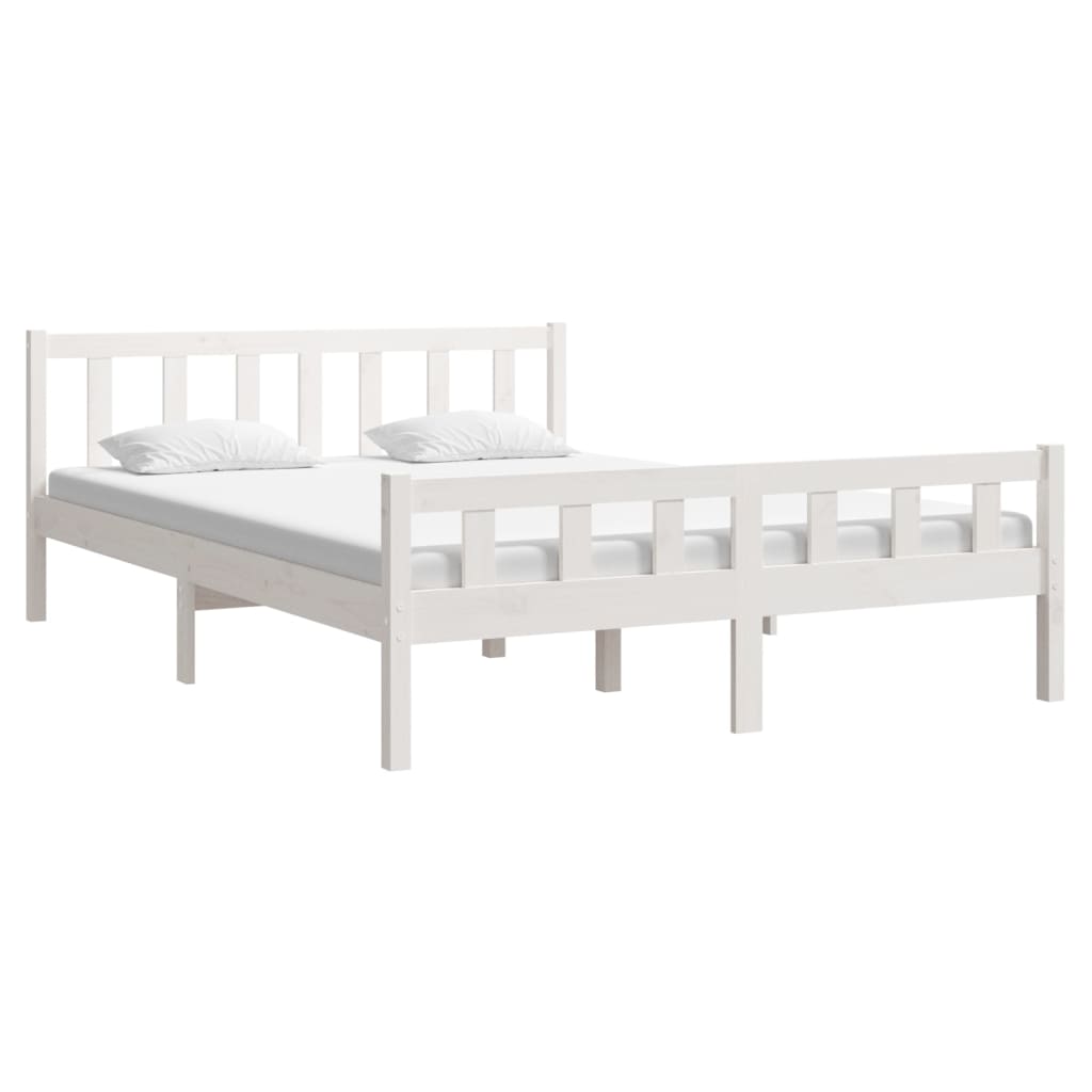 

vidaXL Bedframe massief hout wit 120x200 cm