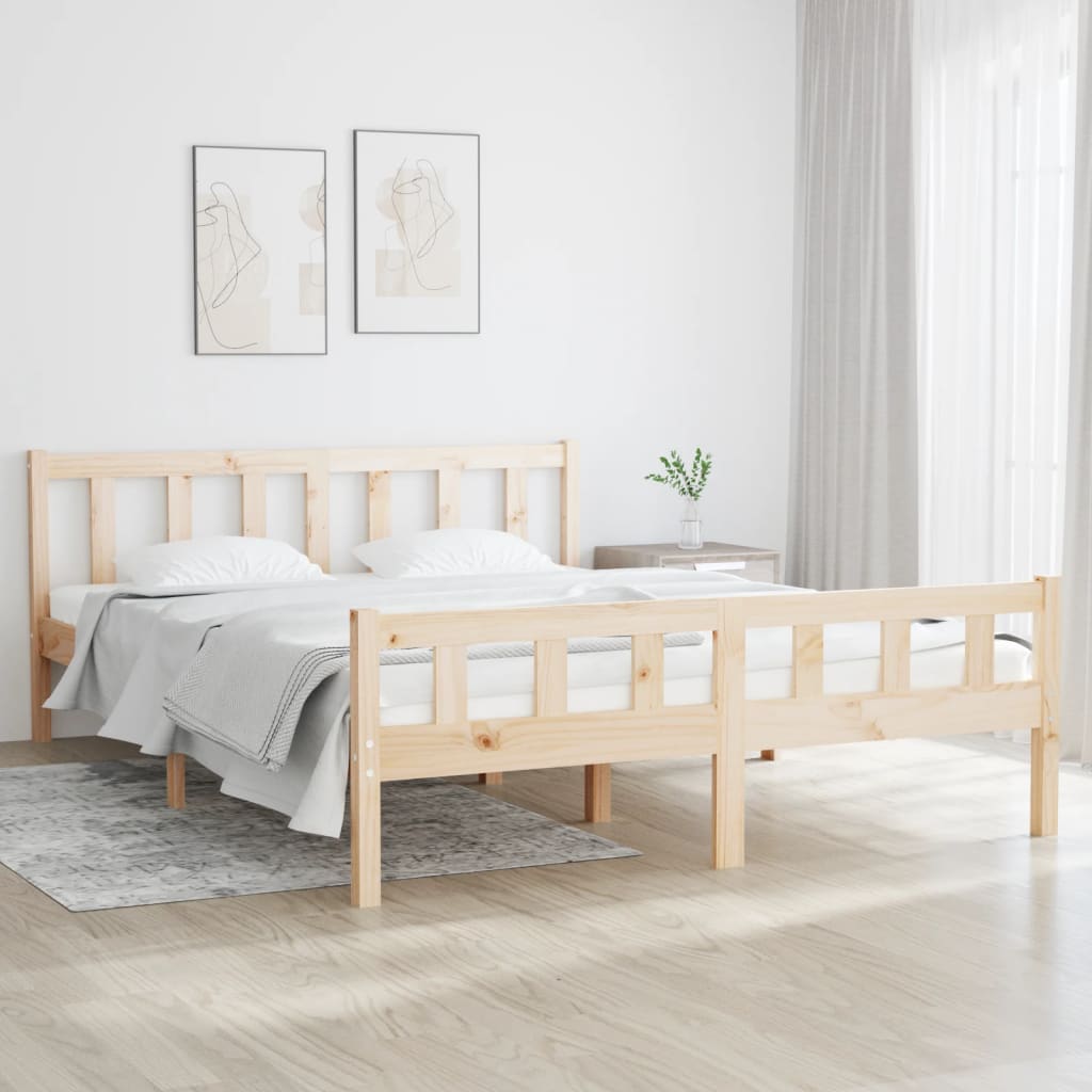 vidaXL Cadru de pat, 140×200 cm, lemn masiv