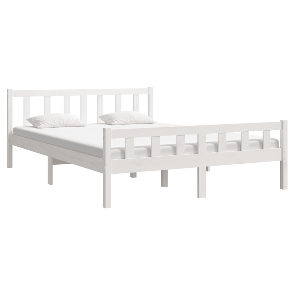 

vidaXL Bedframe massief hout wit 140x200 cm