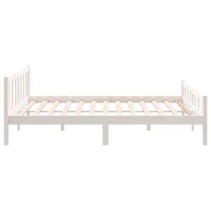Rám postele bílý masivní dřevo 150 x 200 cm King Size - obrázek 6
