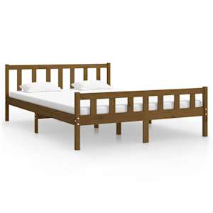 Rám postele medově hnědý masivní dřevo 150 x 200 cm King Size - obrázek 2