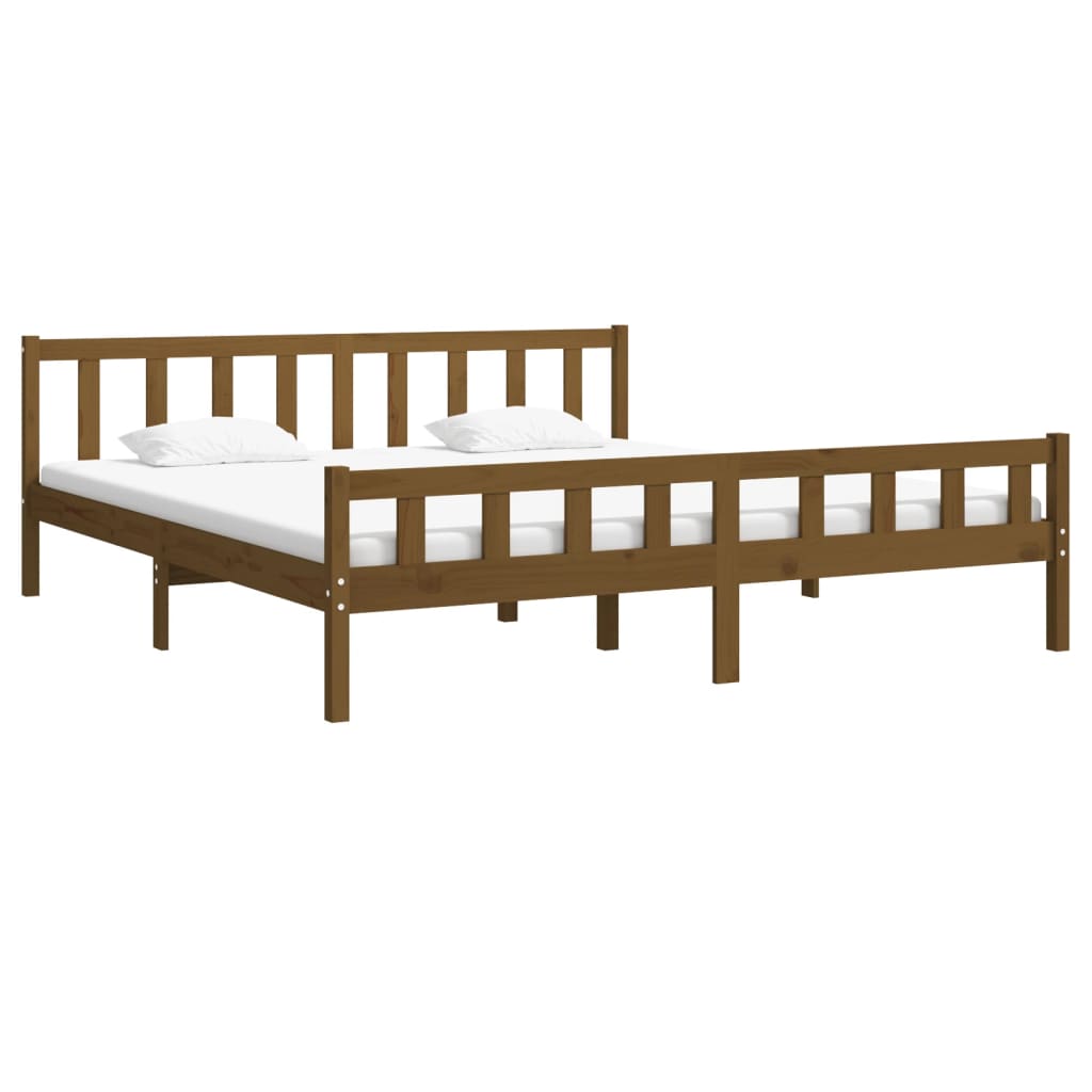 vidaXL Bedframe massief hout honingbruin 200x200 cm afbeelding
