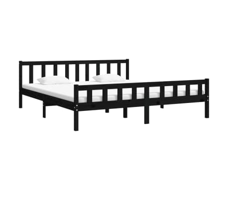 vidaXL Bedframe massief hout zwart 200x200 cm