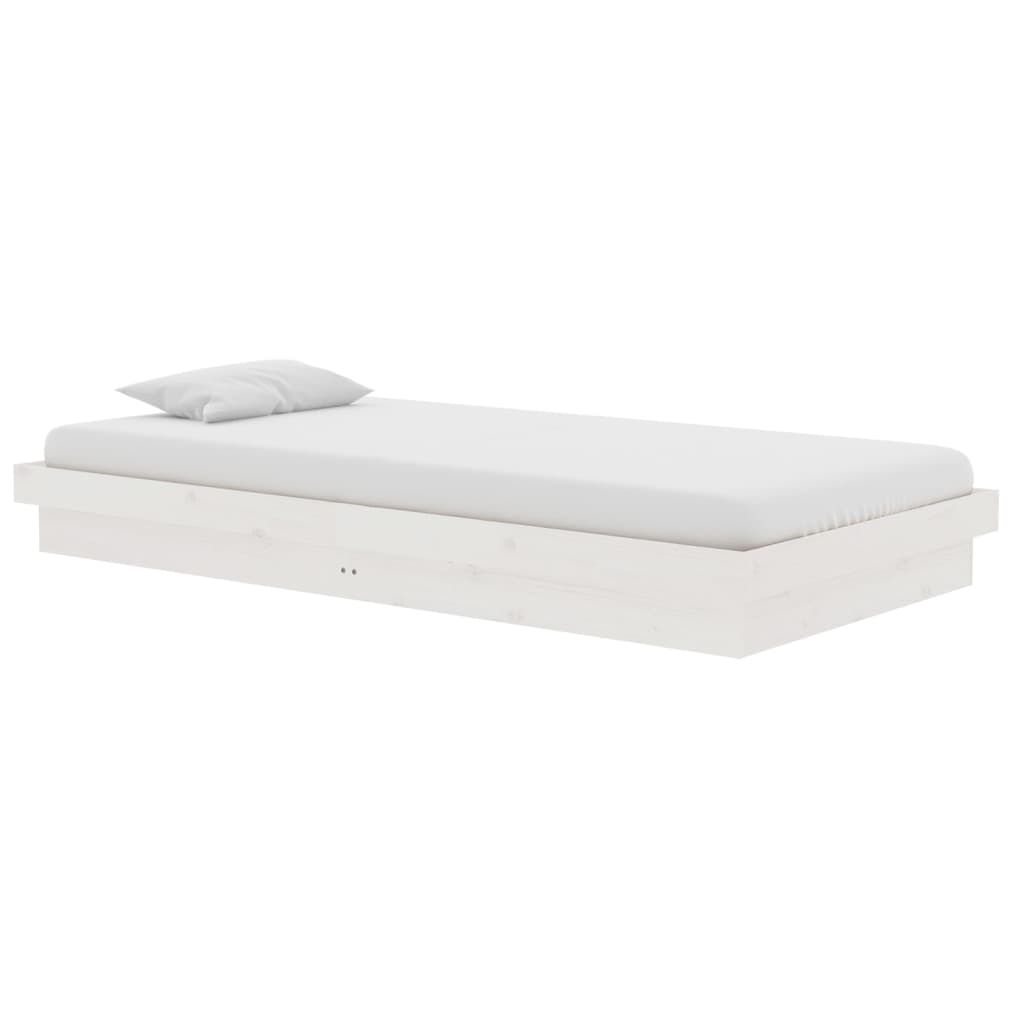 vidaXL Bedframe massief hout wit 100x200 cm afbeelding