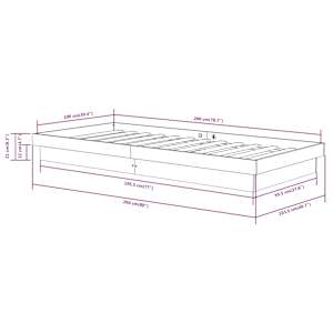 Rám postele bílý masivní dřevo 100 x 200 cm - obrázek 10