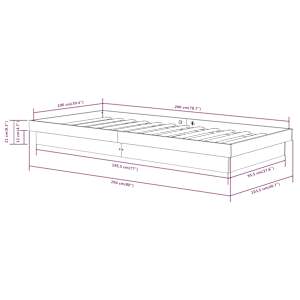 Rám postele černý masivní dřevo 100 x 200 cm - obrázek 10