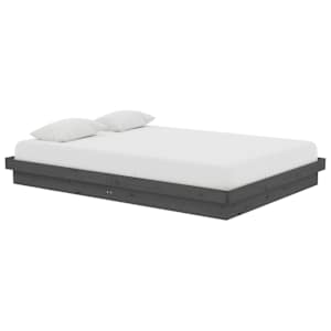 vidaXL Lovos rėmas, pilkos spalvos, 140x200cm, medienos masyvas