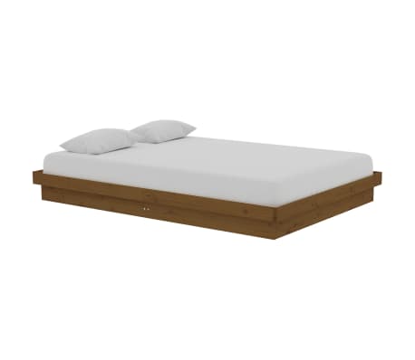 vidaXL Lovos rėmas, medaus rudas, 140x200cm, medienos masyvas