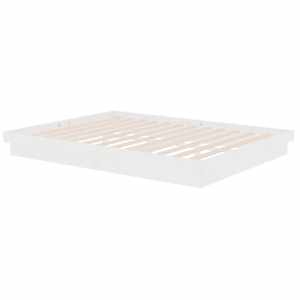 Rám postele bílý masivní dřevo 150 x 200 cm King Size - obrázek 4