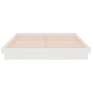 Rám postele bílý masivní dřevo 150 x 200 cm King Size - obrázek 5