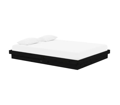 vidaXL Cadru de pat King Size, negru, 150x200 cm, lemn masiv