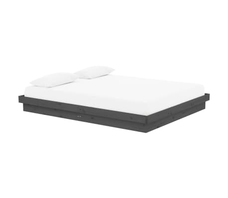 vidaXL Estructura de cama de madera maciza gris 160x200 cm