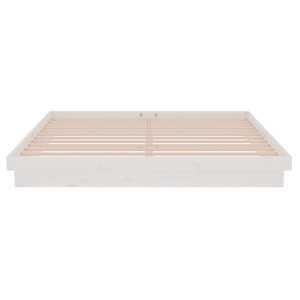 Rám postele bílý masivní dřevo 180 x 200 cm Super King - obrázek 5