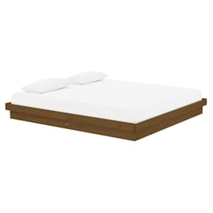 vidaXL Lovos rėmas, medaus rudas, 180x200cm, mediena, itin didelis